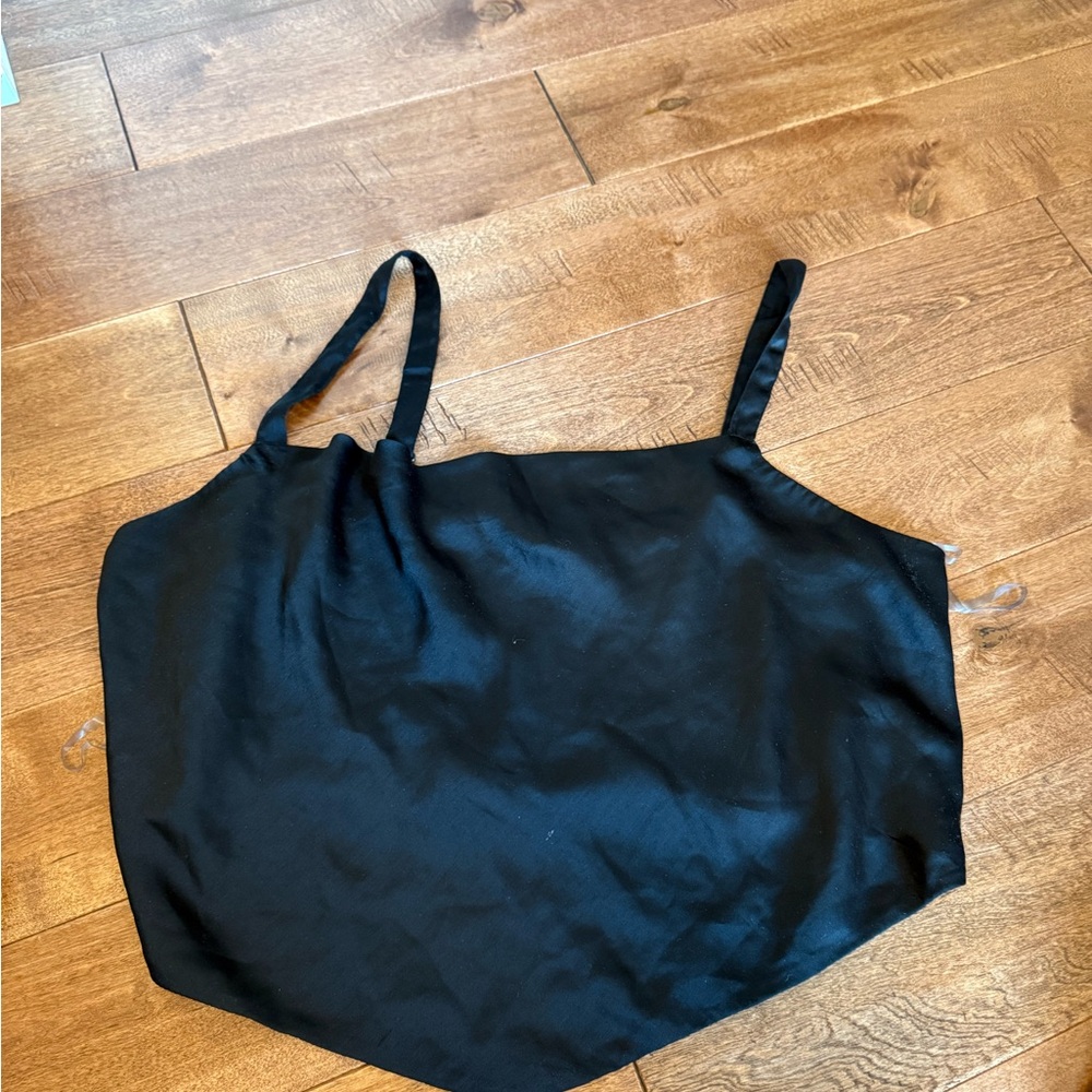 American Eagle Outfitters Black Satin Blouse